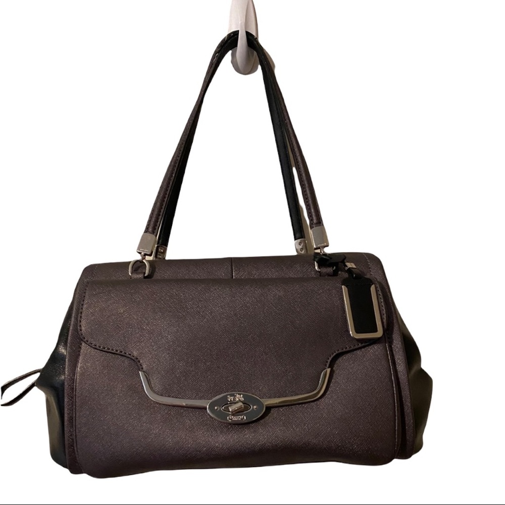 Coach Saffiano Leather Grey Madeline East West Satchel
